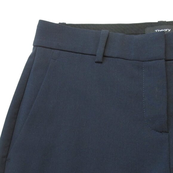 NWT Theory Testra 2B Edition in Deep Navy Stretch Wool Tapered Slim Pants 0 - Picture 3 of 6